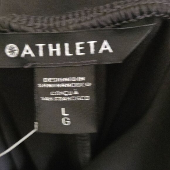 Athleta Venice Wide Leg Pants Black Pockets Zip Pocket Size L - Picture 11 of 14